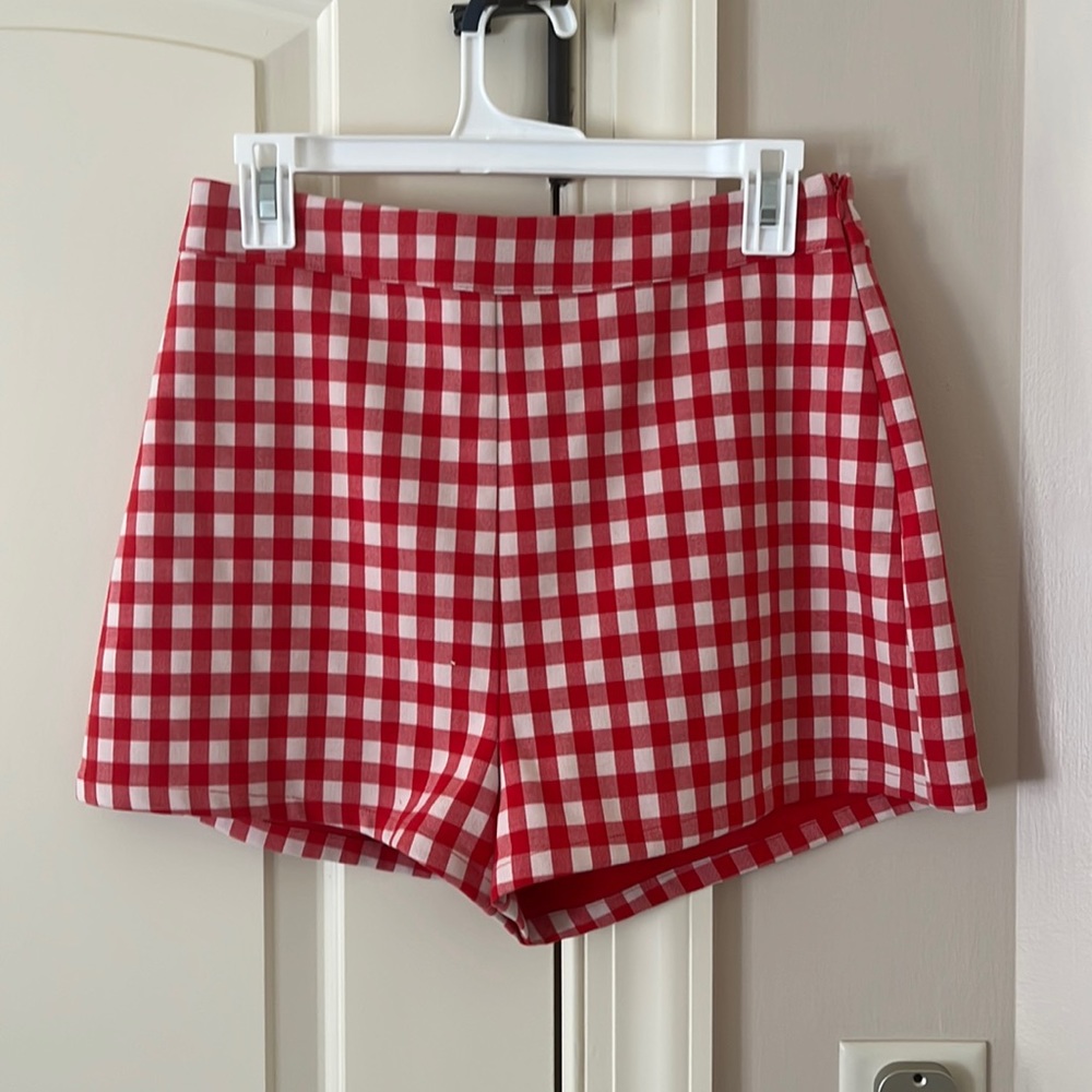 Plaid high shorts